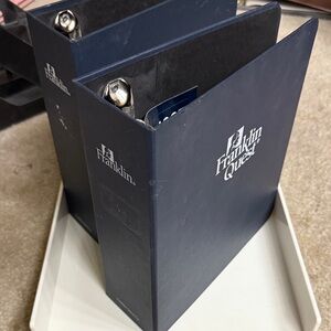 Navy Binders set Franklin Quest 3 inch heavy duty binders like new
